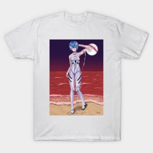 Rei Ayanami Bandage Background T-Shirt